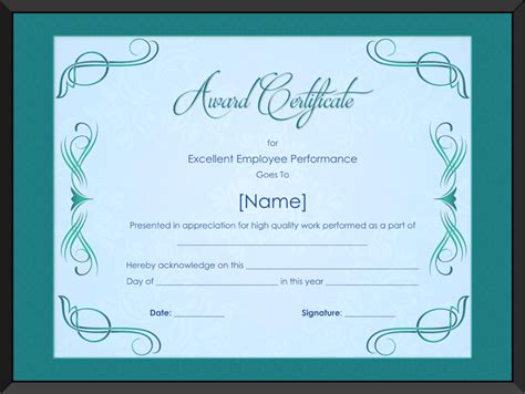 It may also include an enumeration of the duties and responsibilities of the employee. Excellent Employee Performance Award Certificate Template ...