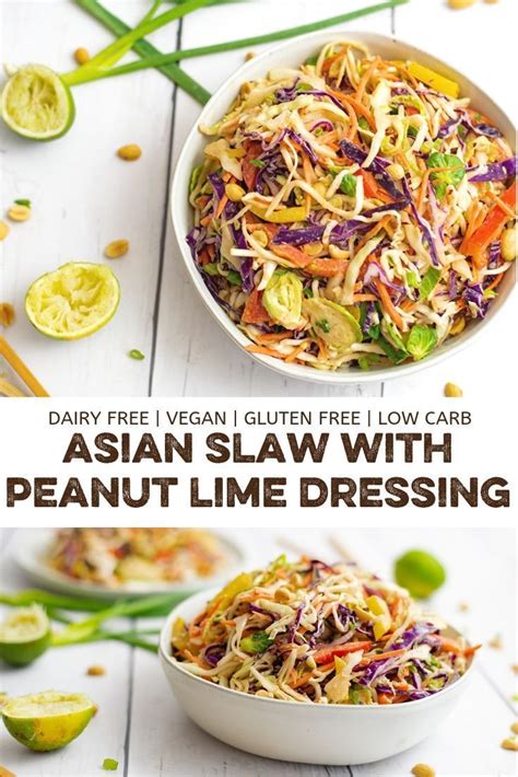 Asian Cabbage Slaw With Peanut Lime Dressing Is The Perfect Lunch Or