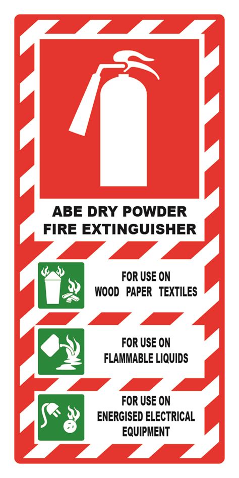 Abe Dry Powder Fire Extinguisher Industrial Signs