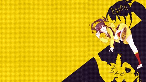 fondos de pantalla ilustración serie monogatari anime manga amarillo araragi karen