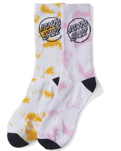 Santa Cruz Mens Dye Dot Sock 2 Pack Size 8 12 Santa Cruz Sk8 S19