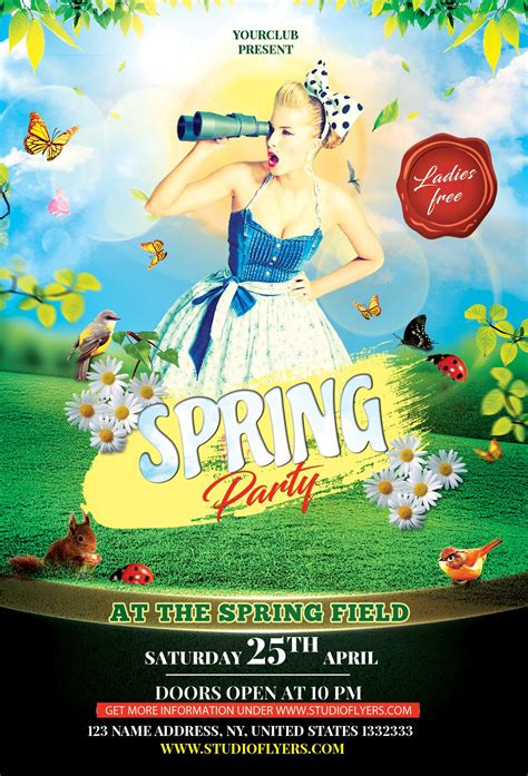 Spring Party Free Psd Flyer Template Free Psd Flyer Templates Free