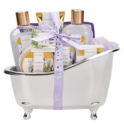 spa luxetique spa t baskets for women lavender bath sets for women luxury 8 pcs home bath