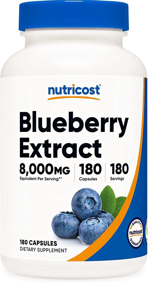 Nutricost Blueberry Extract 8000mg Strength 180 Capsules