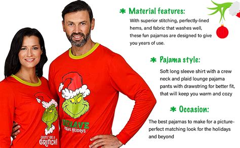 Amazon com Dr Seuss Grinch Conjunto de pijamas de Navidad para niños y adultos a juego para
