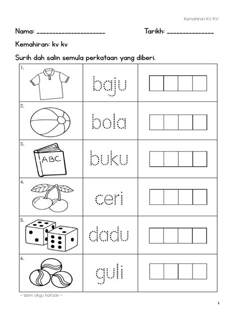 Lembaran Kerja Surih Dan Salin Pdf