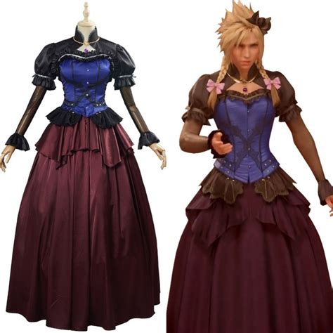 Cloud Strife Final Fantasy Vii Remake Women Dress Outfit Cosplay Costume Dress Clothes For