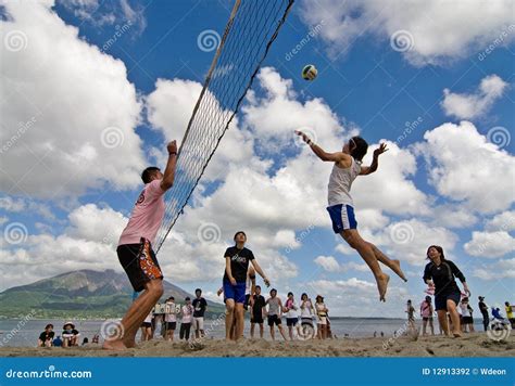 Beach Volleyball Spike Editorial Photography Image Of Block 12913392