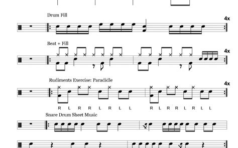 Sheet 1 Drum Exercises For Beginners Grade 1 Learn Drums For Free