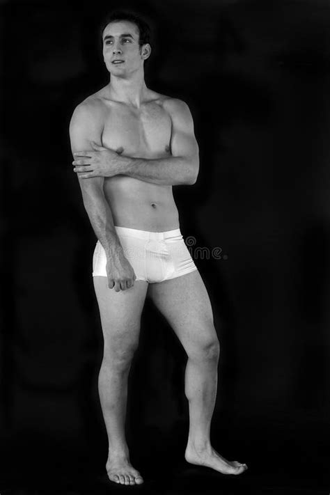 Full Body Shot Of Male Model In Underwear Stock Photo Image Of