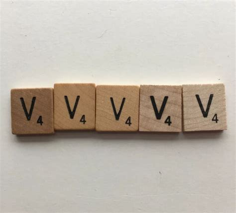 Letter V Scrabble Tiles Letters 5 Wood Tiles Ebay