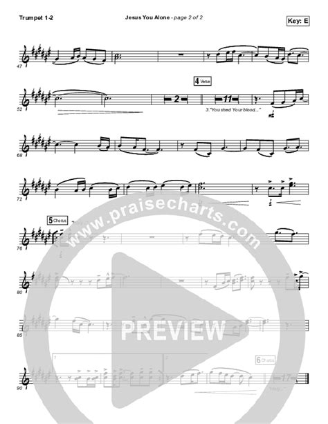 Jesus You Alone Trumpet Sheet Music PDF Highlands Worship PraiseCharts