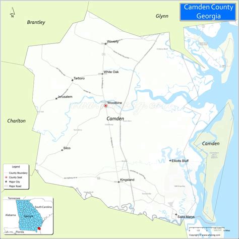 Map Of Camden County Georgia Where Is Located Cities Population