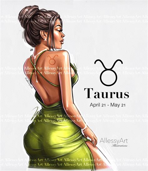 Horoscope Illustration Instant Download Taurus Zodiac Sign Drawing