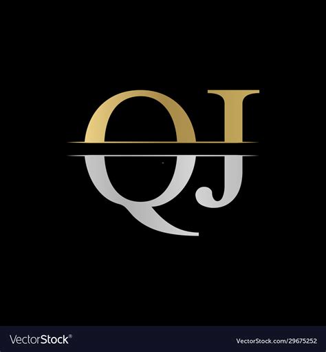 Initial Monogram Letter Qj Logo Design Template Vector Image