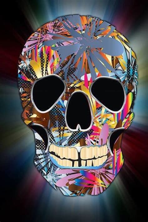 Rocknrox Skull Artwork Colorful Skulls Skull