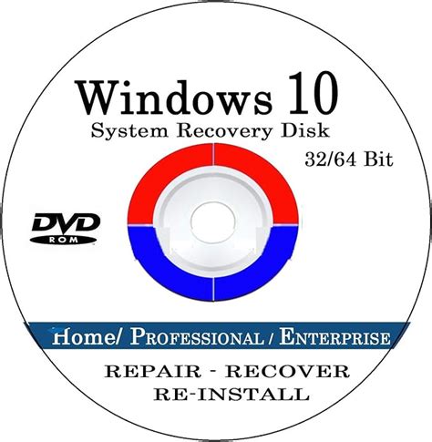 Windows 10 Repair And Recovery Disk Pro And Home 32 And 64 Bit Dvd Recover