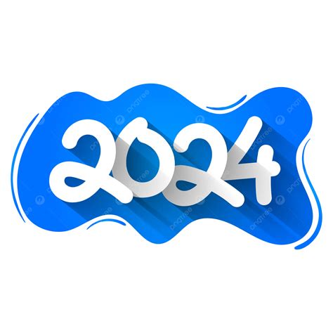 Blue 2024 Word Vector, 2024, Year, Blue PNG and Vector with Transparent