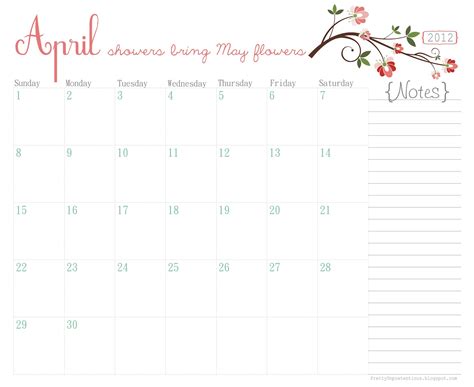 Free Printable Calendar April