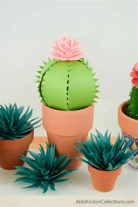 Paper Cactus Tutorial And Templates 3d Paper Cactus Craft Paper