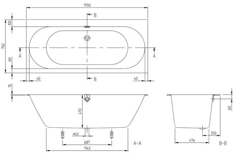 Villeroy And Boch Oberon 2 0 Double Ended Standard Bath