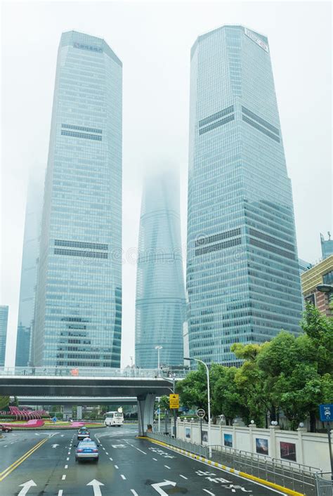 Skyscrapers In Shanghai Financial District Pudong Editorial