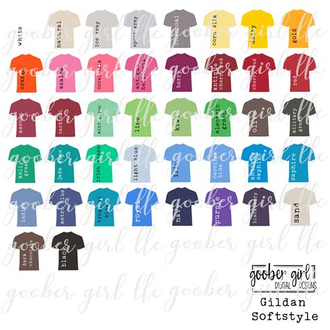 Gildan Shirt Color Chart 2024 Free Nike Laurena