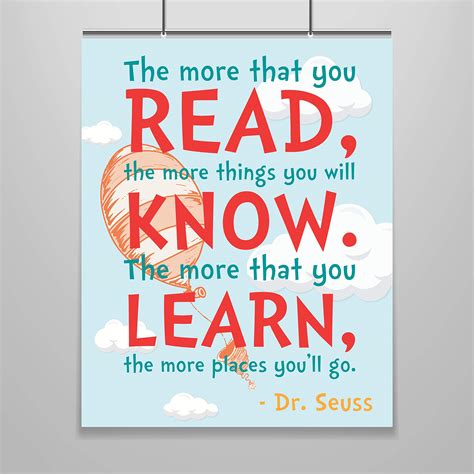 Buy Dr Seuss Quote Poster Oh The Places Youll Go 16 X 20 Read