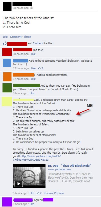 Facebook Religious Strawman Party Atheism