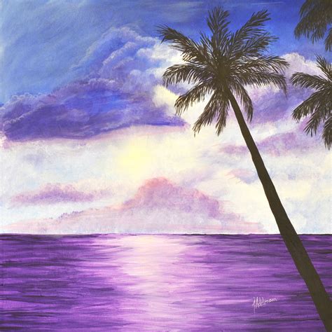 This Is My Tropical Sunset Painting All Done In Acrylic Paints On
