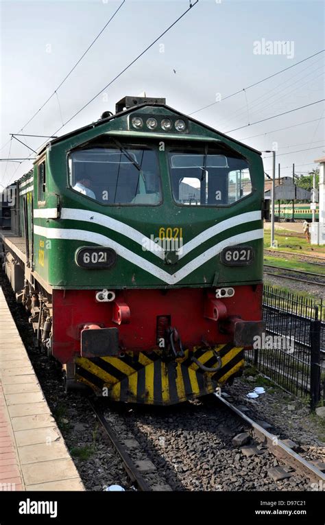 Pakistan Railways Diesel Electric Locomotive Engine Parked At Lahore