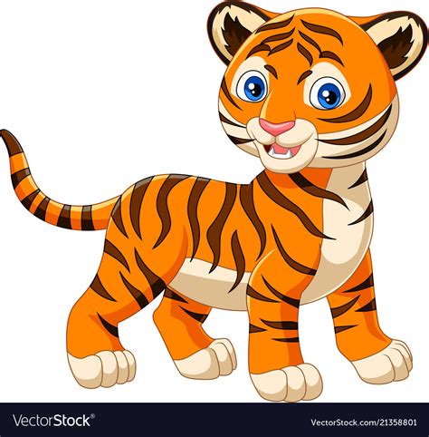 Download Cartoon baby tiger isolated on white background Vector Image