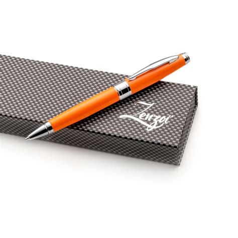 Orange Ballpoint Pen Set With Ink Refills Zenzoi