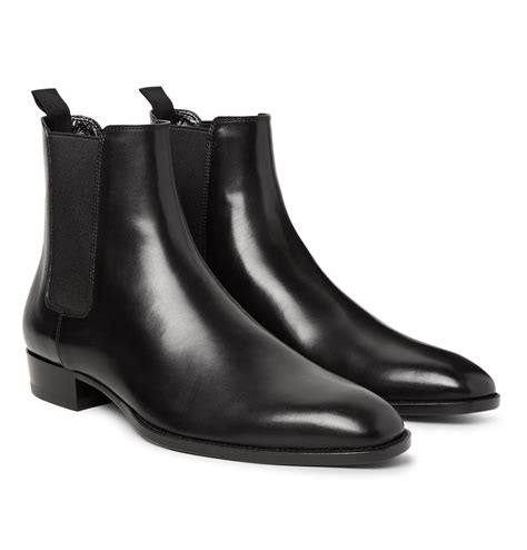 Saint Laurent Polished Leather Chelsea Boots In Black For Men Lyst