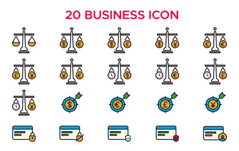 20 Business Icon Set Gráfico Por Captoro · Creative Fabrica