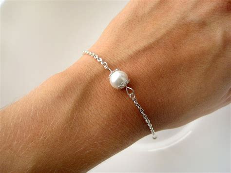 Set Of 10 Pearl Bridesmaid Bracelet Custom Pearl Color Pearl
