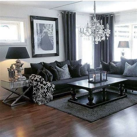 Pin By Sarah Mohammed On Decor Dark Living Rooms Black Furniture
