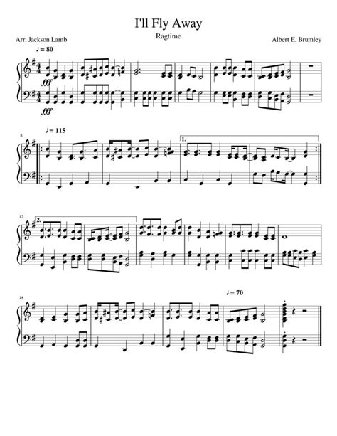 Sheet Music With The Words Till Fly Away
