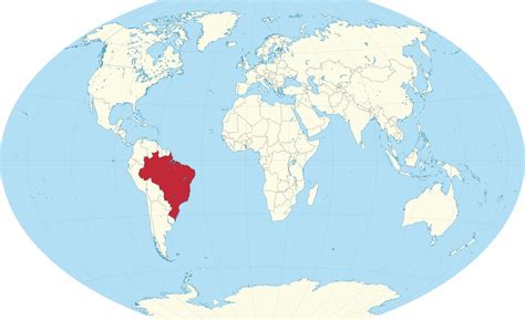 Brazil On World Map Brazil Map World South America Americas