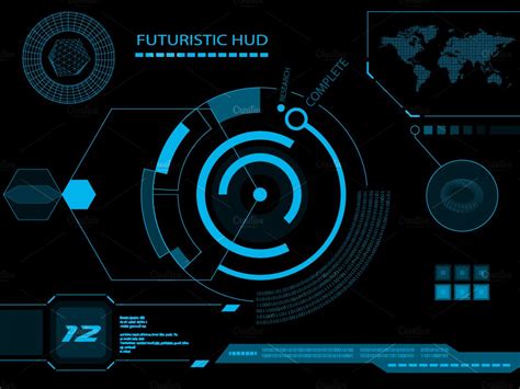 Futuristic Hud Touch Gui Elements Custom Designed Illustrations