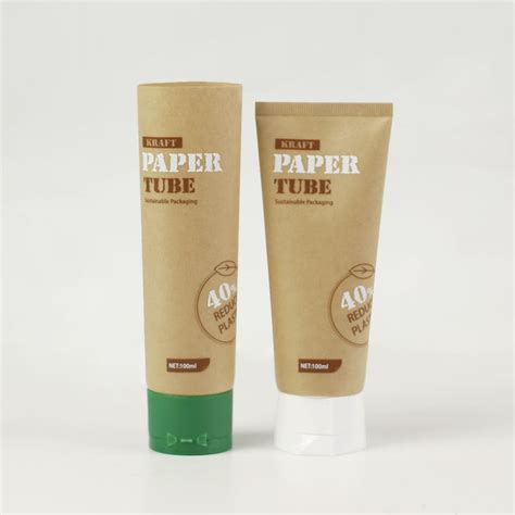 Eco Friendly Recycled Cosmetic Packaging Organic Cream Lotion Sustainable Kraft Paper Tube 3ml