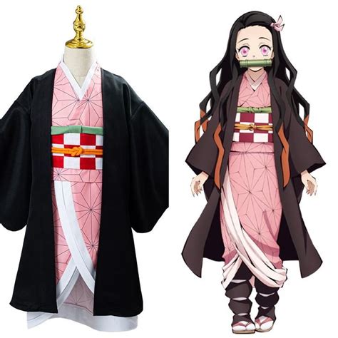 Anime Demon Slayer Kimetsu No Yaiba Kamado Nezuko Cosplay Costume Kids