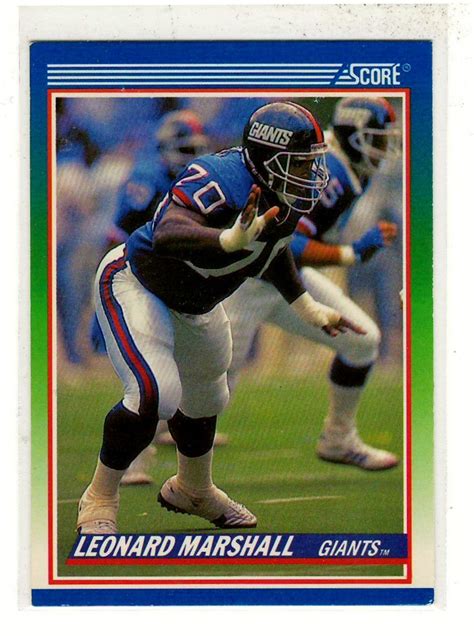 Sports Cards Football 1990 Score Leonard Marshall Leonard Marshall