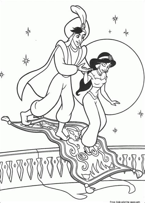 Aladdin holding the magic lamp pdf link. Printable aladdin and princess jasmine coloring pagesFree ...
