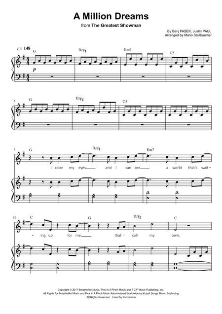 A Million Dreams By Benj Pasek And Justin Paul Digital Sheet Music