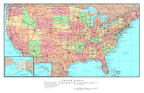 Large Detailed Political And Administrative Map Of The Usa With