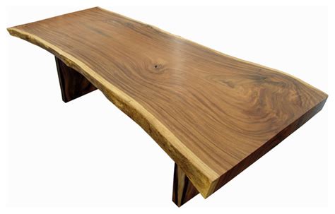 Solid Reclaimed Acacia Wood Single Slab Table By Flowbkk Contemporary
