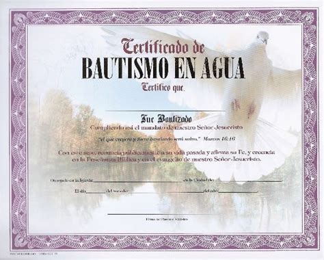 Certificados De Bautismo Cristiano La Roca Certificado De Bautismo En