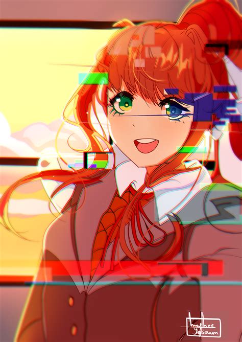 Monika Is Really Happy To See You~ 💚💚💚 By Yosaun On Deviantart Rddlc