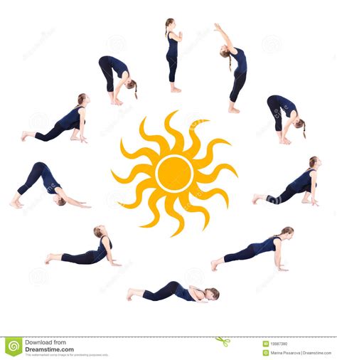 So let's get started and start learning surya namaskar poses. Steps Of Yoga Surya Namaskar Sun Salutation Stock ...